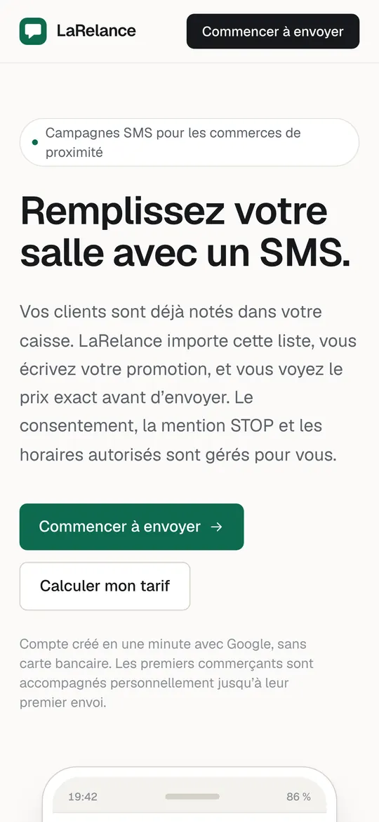 LaRelance sur mobile