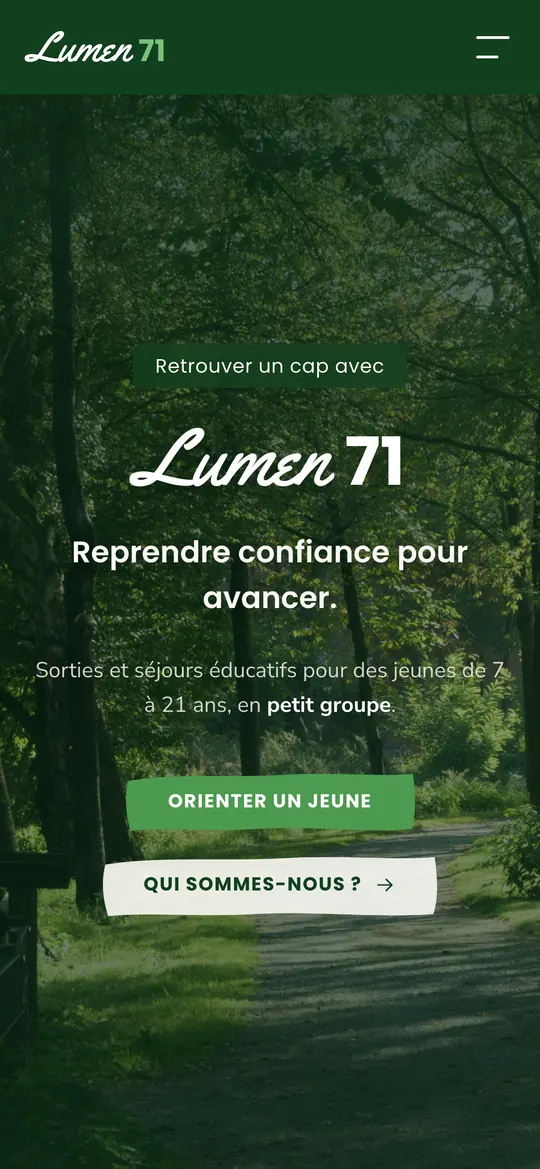 Site de Lumen 71 sur mobile