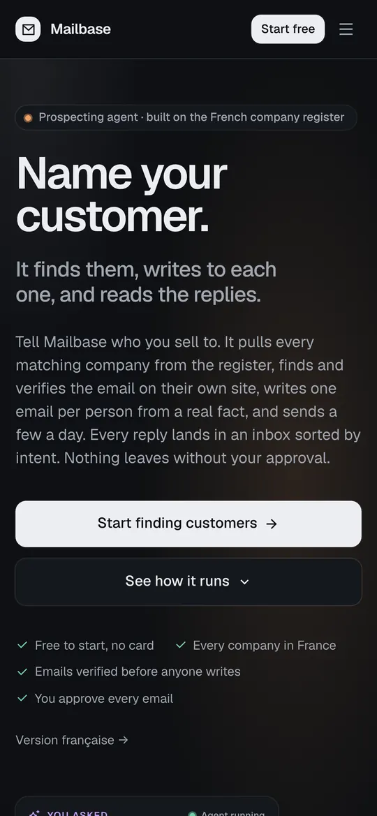 Mailbase sur mobile