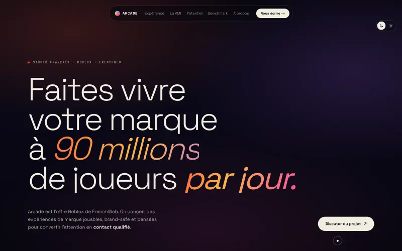Landing Arcade by FrenchWeb
